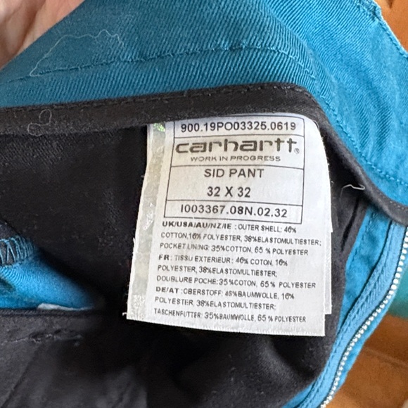 Carhartt WIP Teal Slim Straight Chinos - Picture 4 of 4